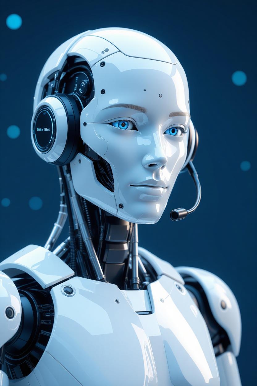 An abstract visualization of an AI-powered sales assistant in a futuristic interface, showing data streams and conversational analytics.